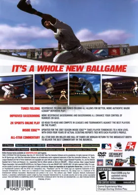 Major League Baseball 2K7 box cover back